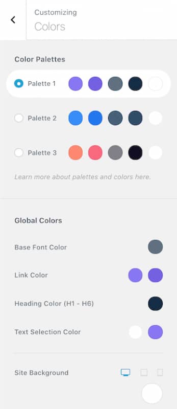 customizing colori blocksy