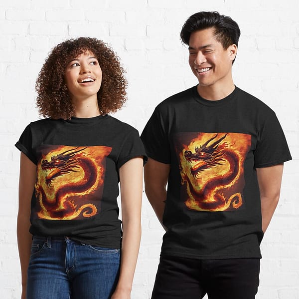 classic t shirt dragon inferno embrace ragazzo ragazza zoom