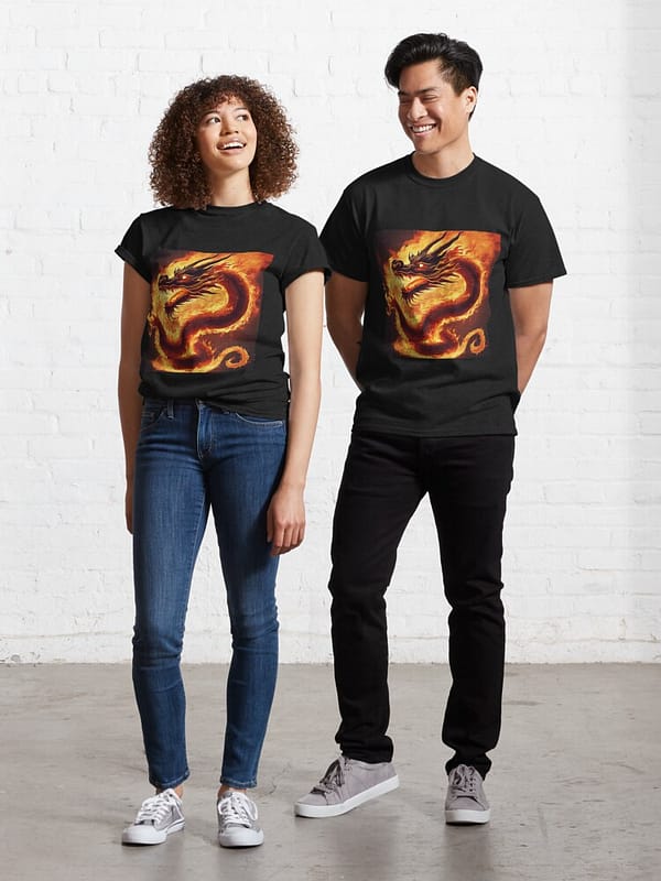 classic t shirt dragon inferno embrace ragazzo ragazza