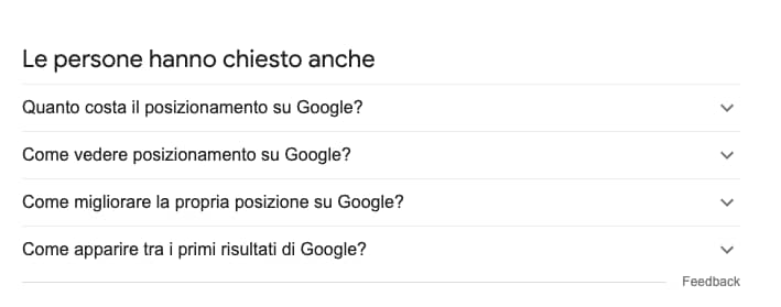 posizionamento googe faq