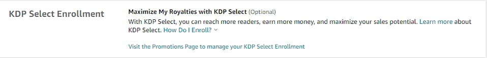 iscrizione kdp select 1