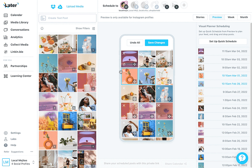 Visual Planner Later per migliorare il feed di Instagram
